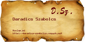 Daradics Szabolcs névjegykártya